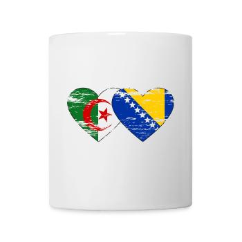 Algérie Bosnie drapeau coeur utilisé - Mug blanc - blanc - Devant