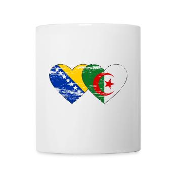 Bosnie Algérie drapeau coeur utilisé - Mug blanc - blanc - Devant