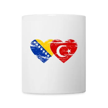 Bosnia Turkey flag heart used - Mug - white - Front