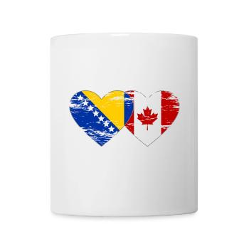 Coeur de drapeau de la Bosnie et du Canada utilisé - Mug blanc - blanc - Devant