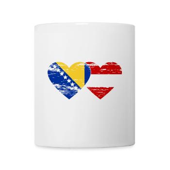 Bosnia Austria Flag Heart used - Mug - white - Front