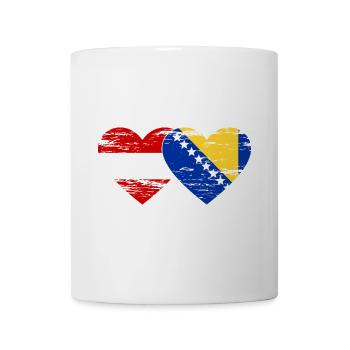 Bosnia Austria flag heart used - Mug - white - Front