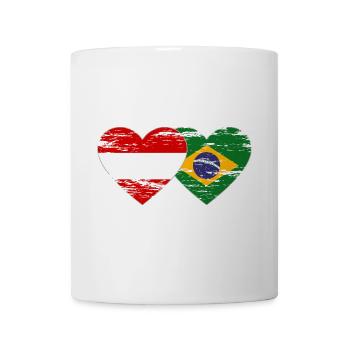 Austria Brazil Flag Heart Used - Mug - white - Front