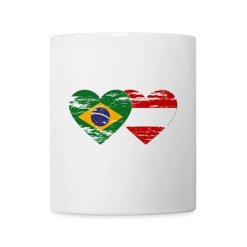 Brazil Austria Flag Heart Used - Mug - white - Front