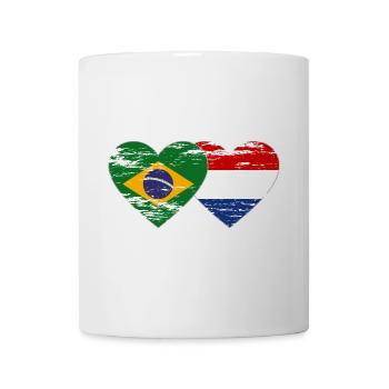Brazil Holland Flag Heart Used - Mug - white - Front