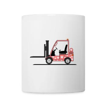 Staplerfahrer Herz rosa - Tasse - Weiß - Vorne