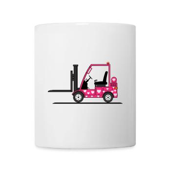 Staplerfahrer Herz pink - Tasse - Weiß - Vorne