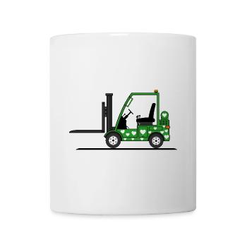 Forklift driver heart green - Mug - white - Front