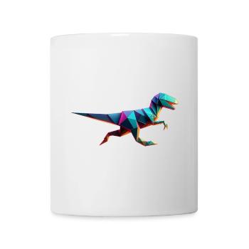 dinosaure raptor t-rex origami géométrique 3d - Mug blanc - blanc - Devant