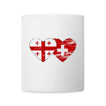 Géorgie Suisse Drapeau Coeur Utilisé - Mug blanc - blanc - Devant