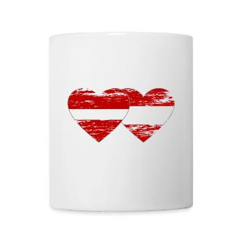 Latvia Austria Flag Heart Used - Mug - white - Front