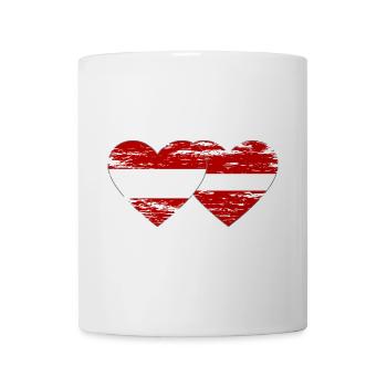 Autriche Lettonie drapeau coeur utilisé - Mug blanc - blanc - Devant