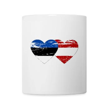 Estonia Austria Flag Heart Used - Mug - white - Front