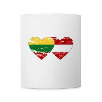 Lithuania Austria Flag Heart Used - Mug - white - Front