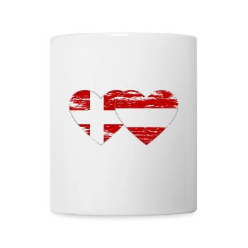 Denmark Austria Flag Heart Used - Mug - white - Front