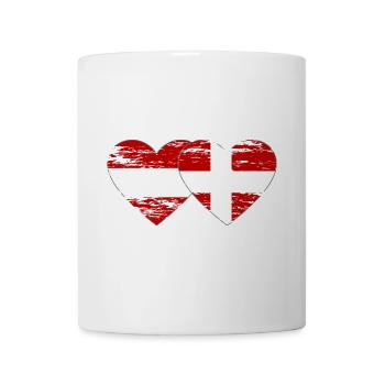 Autriche Danemark drapeau coeur utilisé - Mug blanc - blanc - Devant