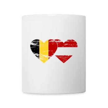 Belgium Austria Flag Heart Used - Mug - white - Front