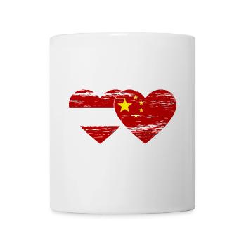 Austria China Flag Heart Used - Mug - white - Front