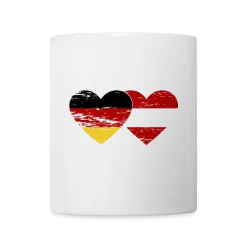 Germany Austria Flag Heart Used - Mug - white - Front