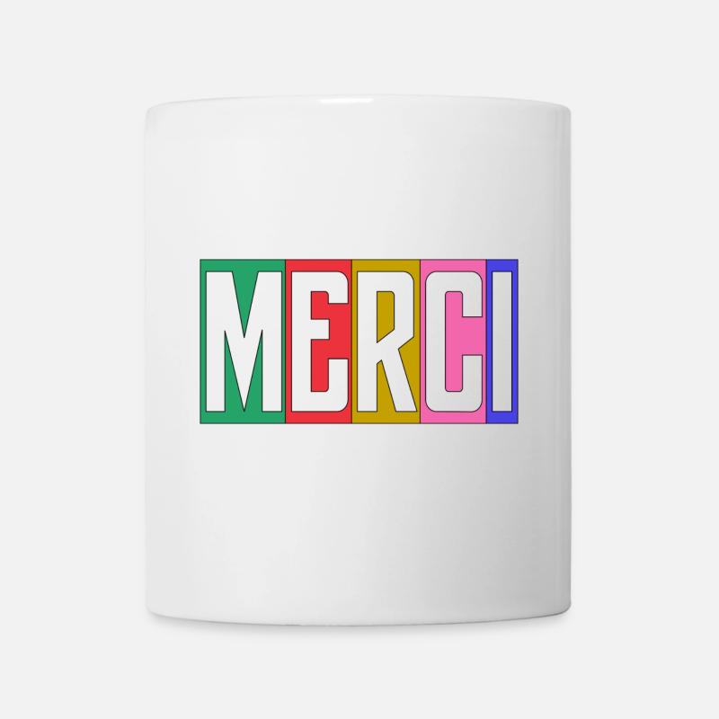 MERCI. THANKS. ANNIVERSAIRE. NAISSANCE. RETRAITE. - Mug blanc - blanc