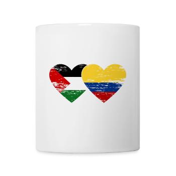 Coeur de drapeau de la Palestine Colombie utilisé - Mug blanc - blanc - Devant
