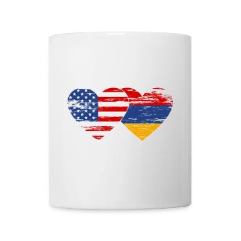 USA Arménie Drapeau Coeur Utilisé - Mug blanc - blanc - Devant