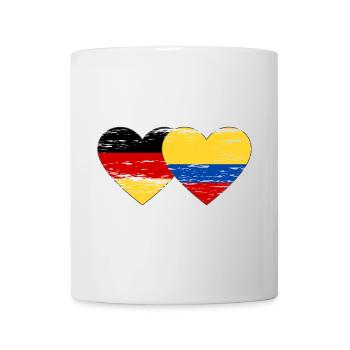Germany Colombia Flag Heart Used - Mug - white - Front