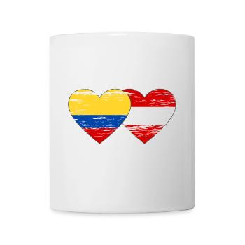 Colombia Austria Flag Heart Used - Mug - white - Front