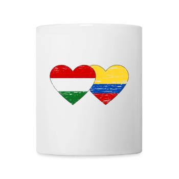 Hongrie Colombie drapeau coeur utilisé - Mug blanc - blanc - Devant