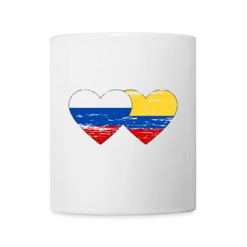 Russie Colombie drapeau coeur utilisé - Mug blanc - blanc - Devant