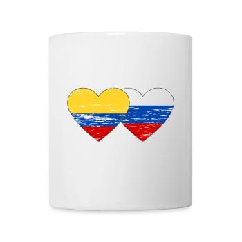 Colombie Russie drapeau coeur utilisé - Mug blanc - blanc - Devant
