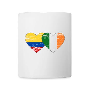 Colombie Irlande drapeau coeur utilisé - Mug blanc - blanc - Devant