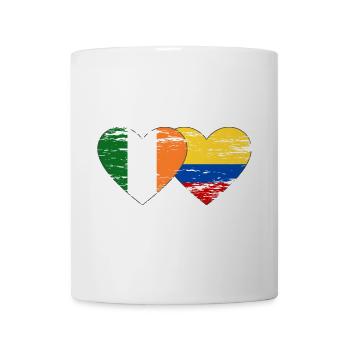 Irlande Colombie drapeau coeur utilisé - Mug blanc - blanc - Devant