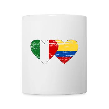 Italy Colombia Flag Heart Used - Mug - white - Front