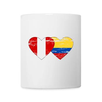 Peru Colombia flag heart used - Mug - white - Front