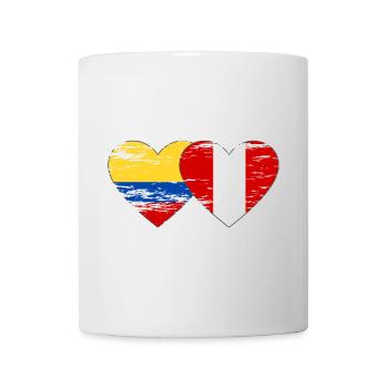 Colombia Peru Flag Heart Used - Mug - white - Front