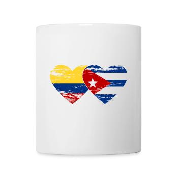 Colombie Cuba Drapeau Coeur utilisé - Mug blanc - blanc - Devant