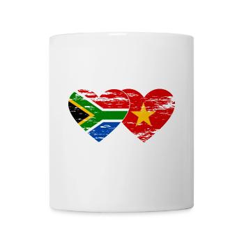 Südafrika Vietnam Flagge Herz used - Tasse - Weiß - Vorne
