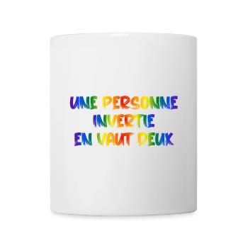 Une personne invertie en vaut deux - Mug blanc - blanc - Devant