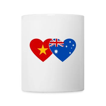 Vietnam Australien Flagge Herz - Tasse - Weiß - Vorne