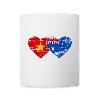 Vietnam Australie Drapeau Coeur Utilisé - Mug blanc - blanc - Devant