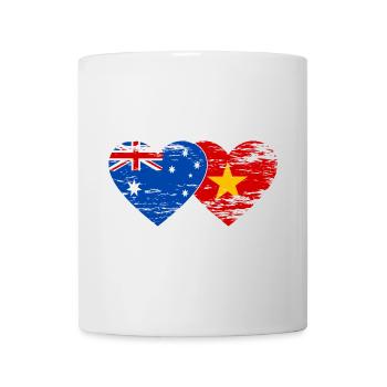 Coeur de drapeau Australie Vietnam utilisé - Mug blanc - blanc - Devant