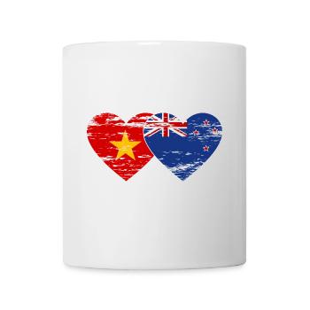 Drapeau Viêt Nam Nouvelle-Zélande Coeur Utilisé - Mug blanc - blanc - Devant