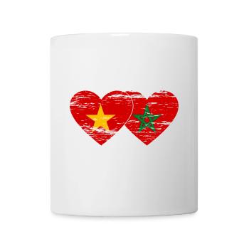 Vietnam Morocco flag heart used - Mug - white - Front