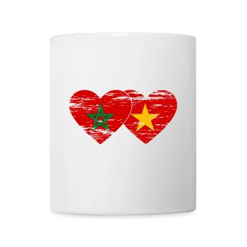 Marokko Vietnam Flagge Herz used - Tasse - Weiß - Vorne