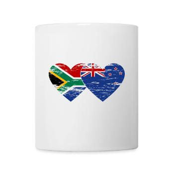 Afrique du Sud Nouvelle-Zélande drapeau coeur utilisé - Mug blanc - blanc - Devant