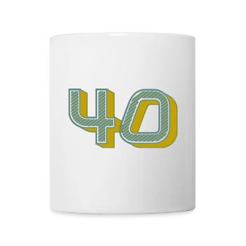 40. 40 ANS. 40e ANNIVERSAIRE. ANNIVERSAIRE 40 ANS. - Mug blanc - blanc - Devant
