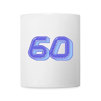 60. 60 ANS. 60e ANNIVERSAIRE. ANNIVERSAIRE 60 ANS. - Mug blanc - blanc - Devant