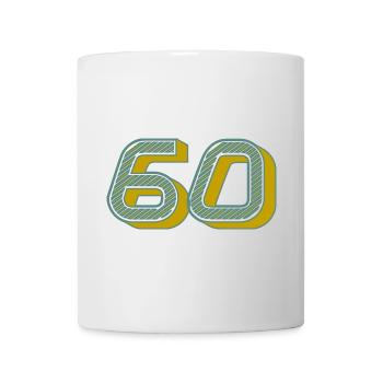 60. 60 JAHRE. 60-JÄHRIGES JUBILÄUM. 60. GEBURTSTAG. - Tasse - Weiß - Vorne