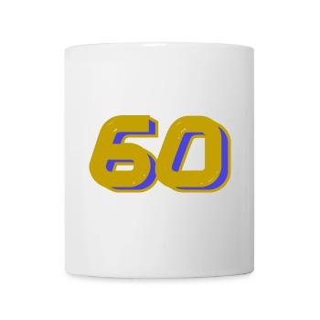 60. 60 ANS. 60e ANNIVERSAIRE. ANNIVERSAIRE 60 ANS. - Mug blanc - blanc - Devant